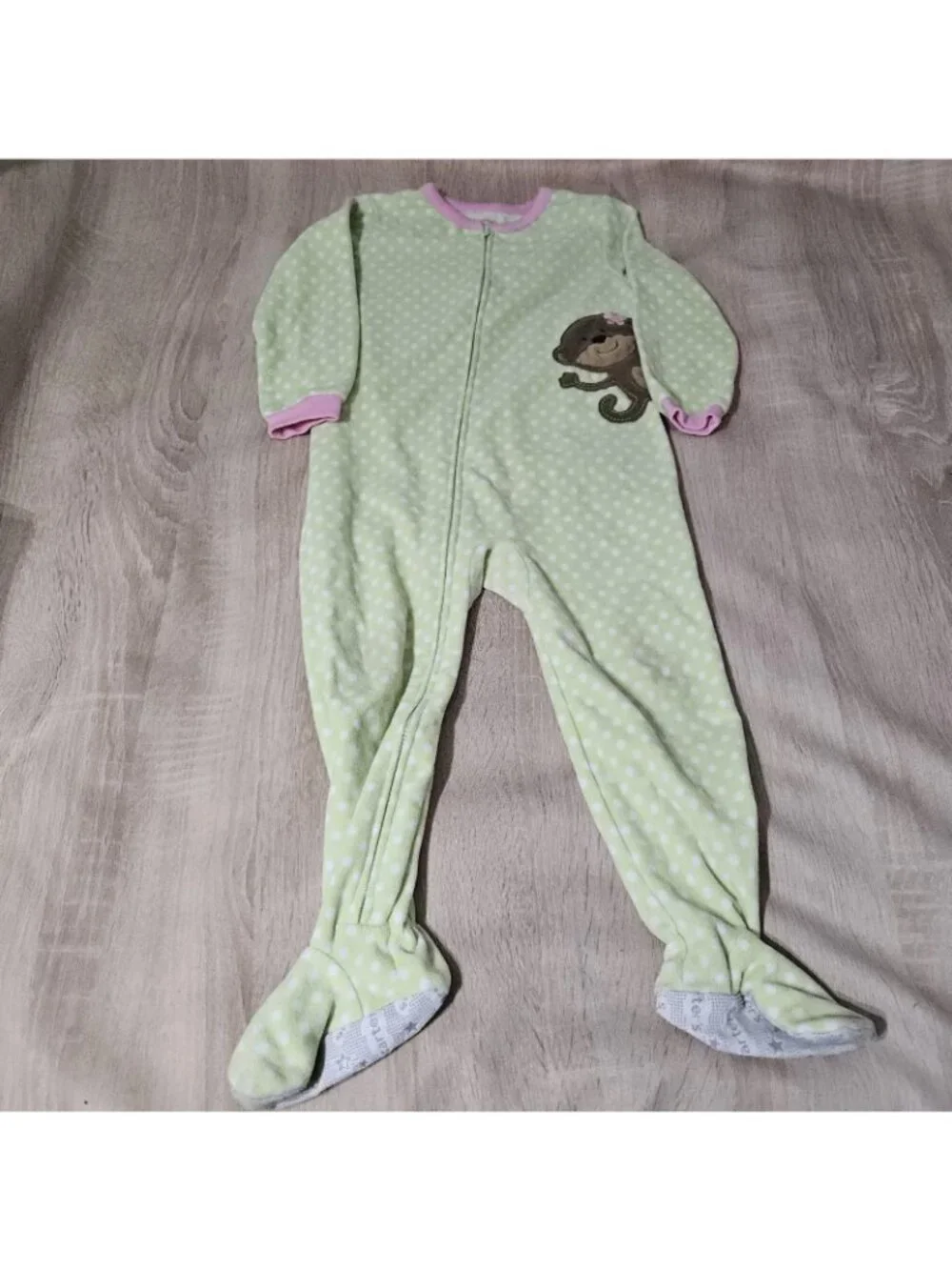 Lot Of 3 Fleece Footed Pajamas Pjs Girls Sizes 3t & 2t  Carters Cozy Colorful